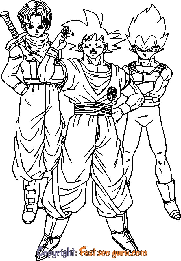 kids coloring pages Trunks Vegeta to print